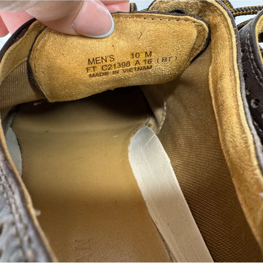 Cole Haan Grand O’s‎ Brown Leather And Fabric Wingtip Oxfords  Men’s Size 10 M - Picture 10 of 13